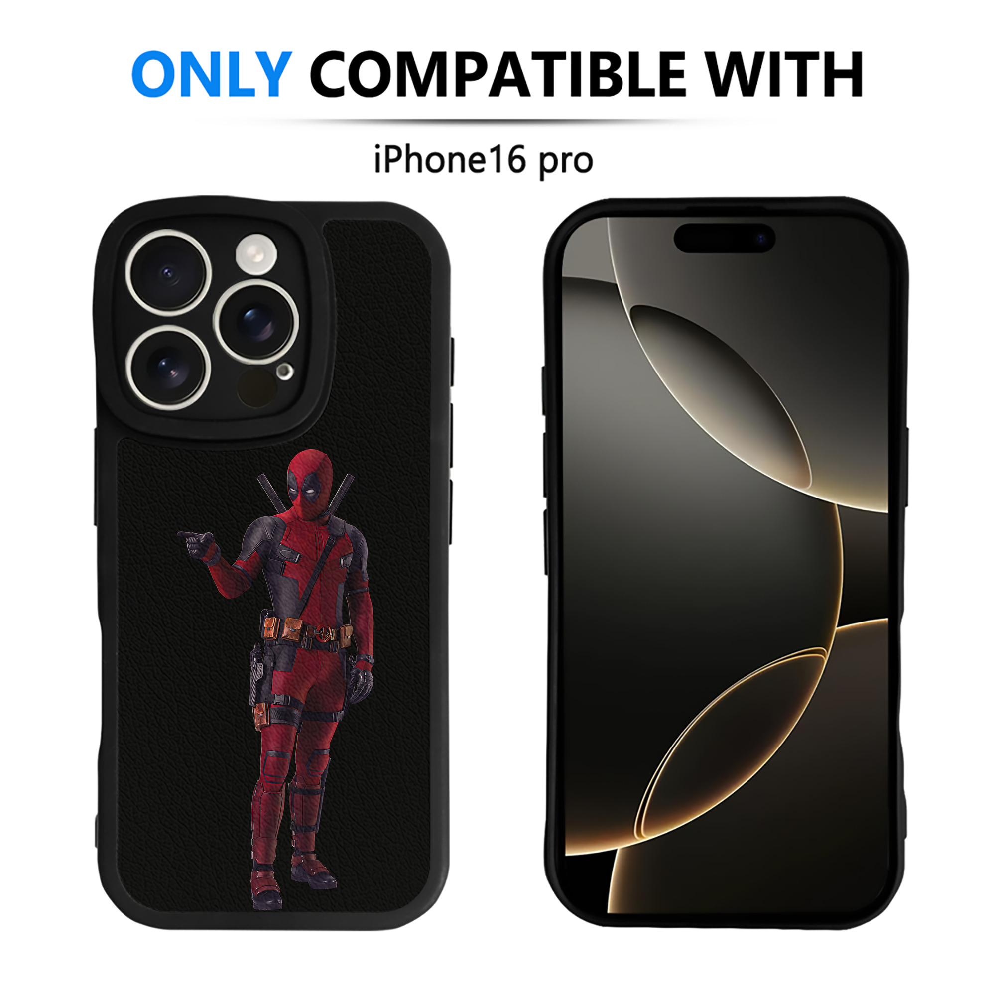 （画像用） Deadpool デッドプール 【iPhone 16シリーズ対応】シリコンスマホケース（レザー調） 材質：シリコン